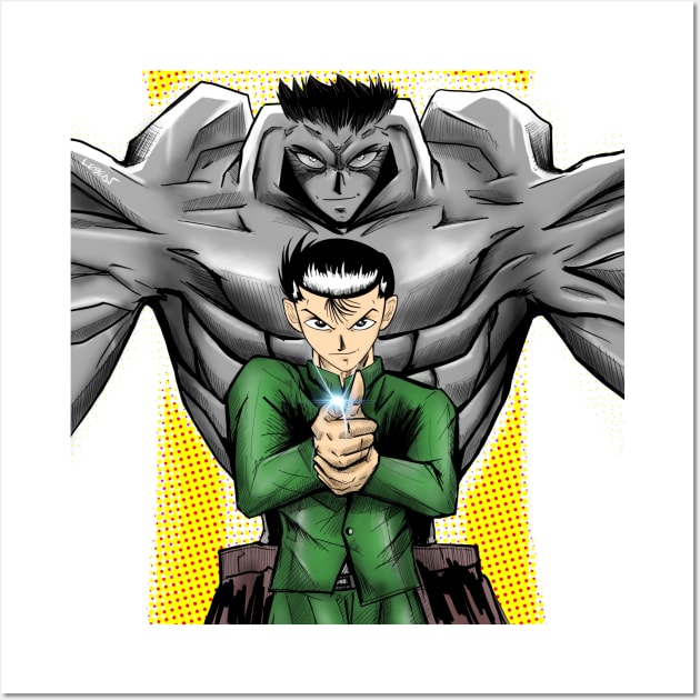 yusuke urameshi and toguro in spirit case Wall Art by jorge_lebeau